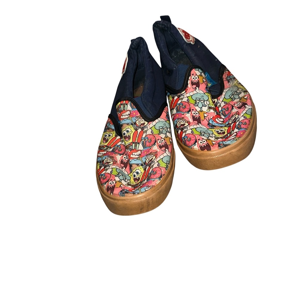 Ground Up SpongeBob SquarePants men Slip On Sneakers Navy Character Print Sz 13 - Picture 5 of 11